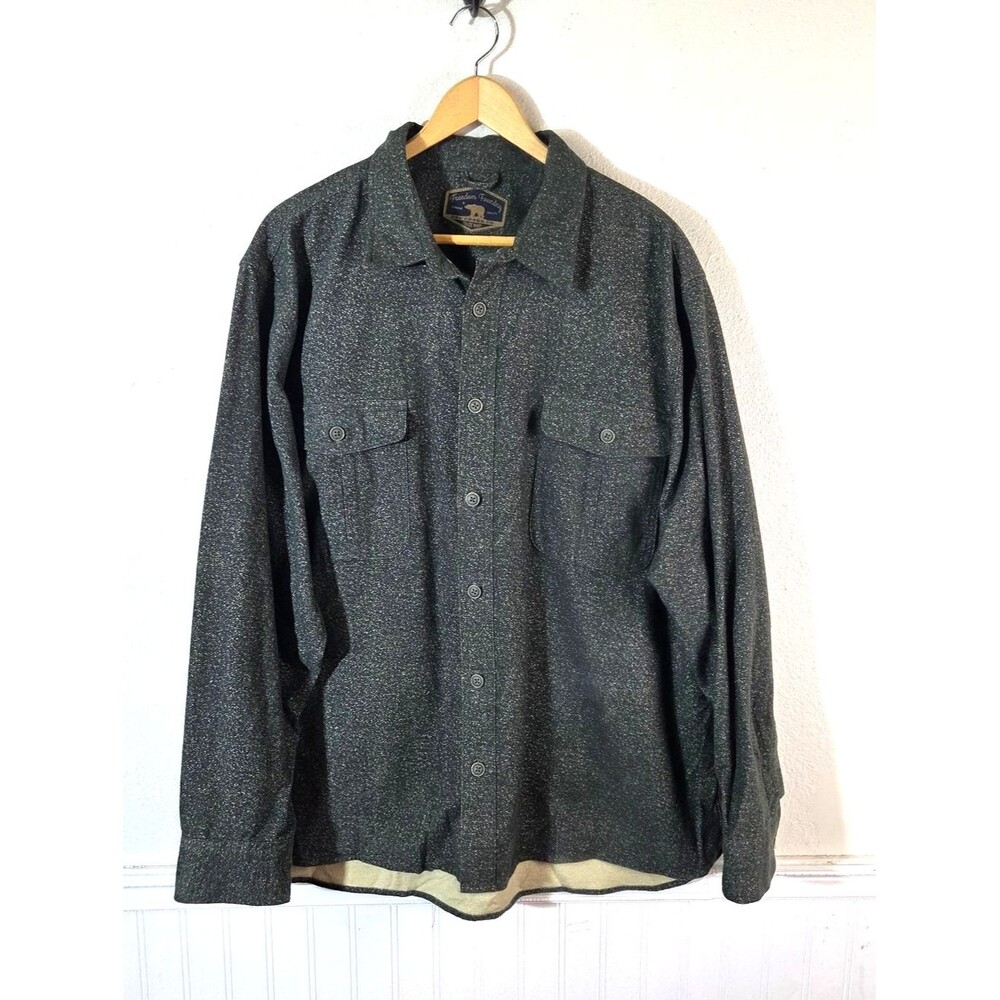 Freedom Foundry Mens XXL Forest Green Speckled Button Up Shirt Workwear Outdoor